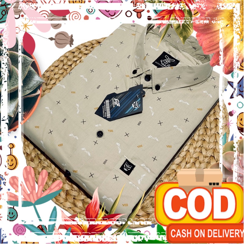kemeja lengan pendek pria full motif terbaru - kemeja printing pria lengan pendek keren - kemeja len
