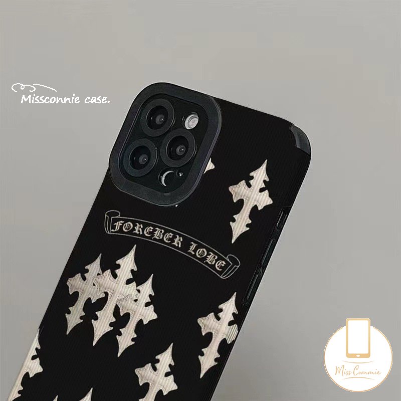 IPHONE Casing Merek Trendi Kompatibel Untuk Iphone7 8 Plus XR 11 14 Pro Max12 13 14 Pro MAX 7Plus 8Plus X XS MAX Tekstur Kulit Mewah Silicon Lembut Shockproof Brand Phone Case