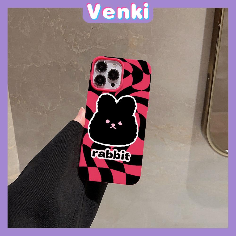 VENKI - For iPhone 11 iPhone Case Pink Glossy TPU Soft Case Shockproof Protection Camera Cute Cute Rabbit Compatible with iPhone 14 13 Pro max 12 Pro Max xr xs max 7Plus 8Plus