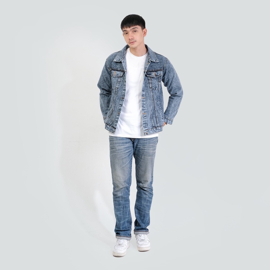 Mcvois Jaket Jeans Abuwash Pria Wanita Premium Distro