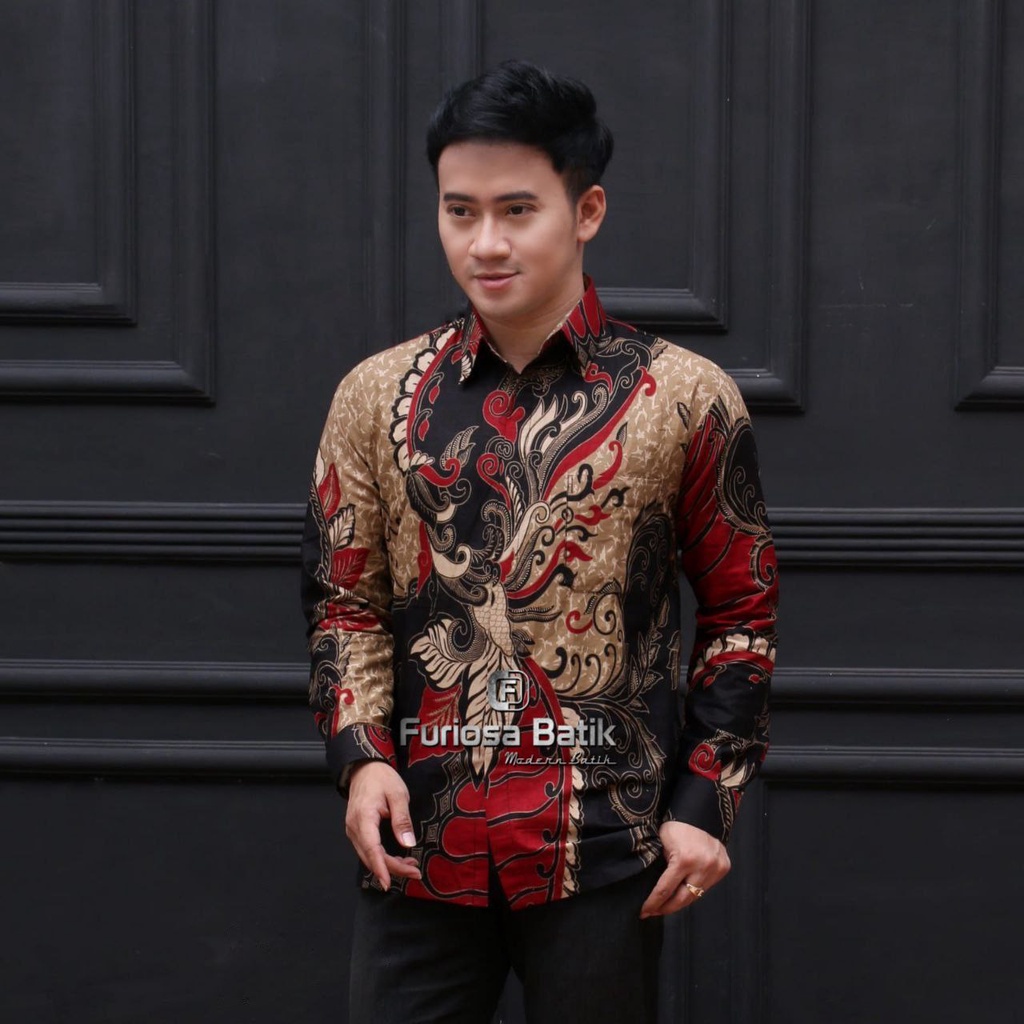 Furiosa Batik Motif Peksi Biru Baju Batik Pria Kemeja Batik Pria Lengan Panjang BN