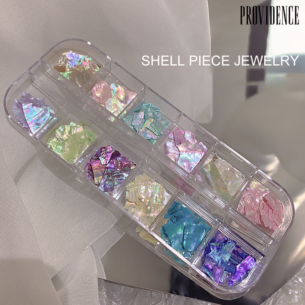 Providence Hiasan Kuku 12kisi Bentuk Tidak Teratur Tahan Lama Yang Dapat Dilepas Mudah Tempel DIY Serbaguna 3D Nail Art Shell UV Gel Manicure Dekorasi Perlengkapan Salon Kuku