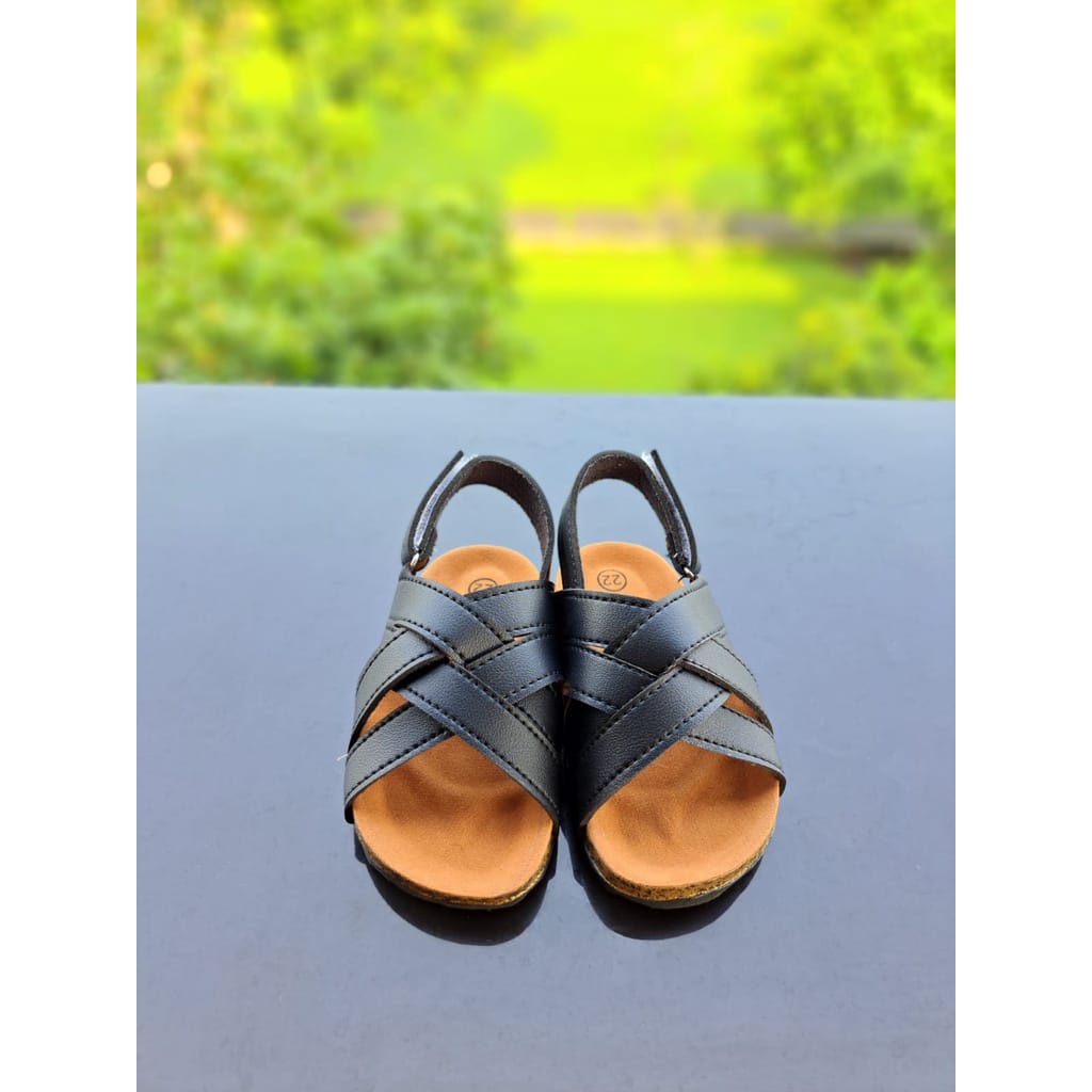 TOKOERS SP05 Sandal Puyuh Anak Unisex Motif Tali Silang Umur 1 2 3 tahun - Bahan Kulit Sintesis - Anti Slip