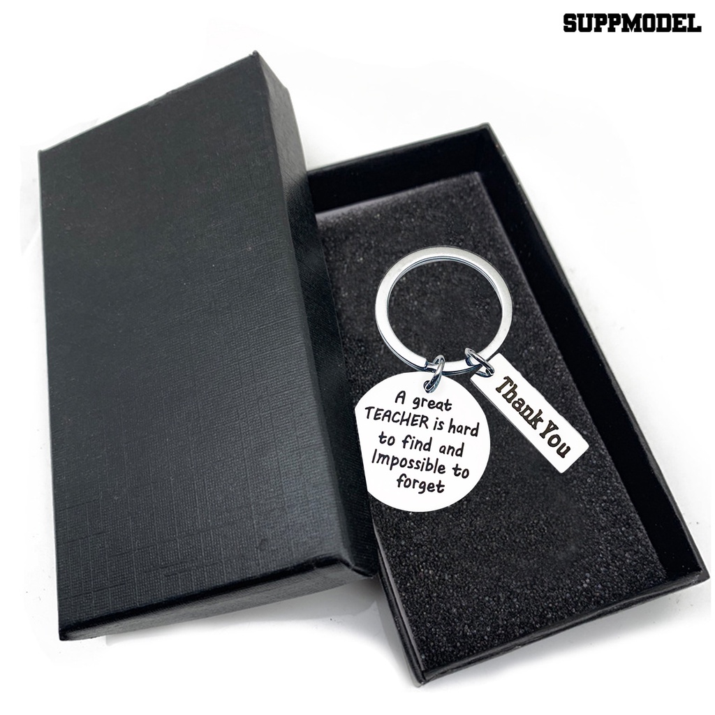 [SM Otomatis] Gantungan Kunci Kit Fadeless Pengerjaan Halus Stainless Steel Dua Sisi Cermin Poles Liontin Keyring Untuk Hari Guru