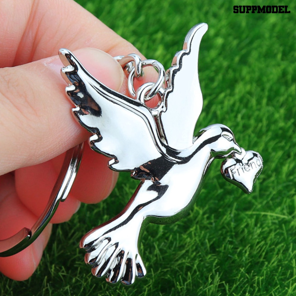 [SM Auto] Gantungan Kunci Serba Guna Realistis Hias Reusable Bright Luster Souvenir Logam Peace Pigeon Key Ring Gantung Liontin Untuk Tas