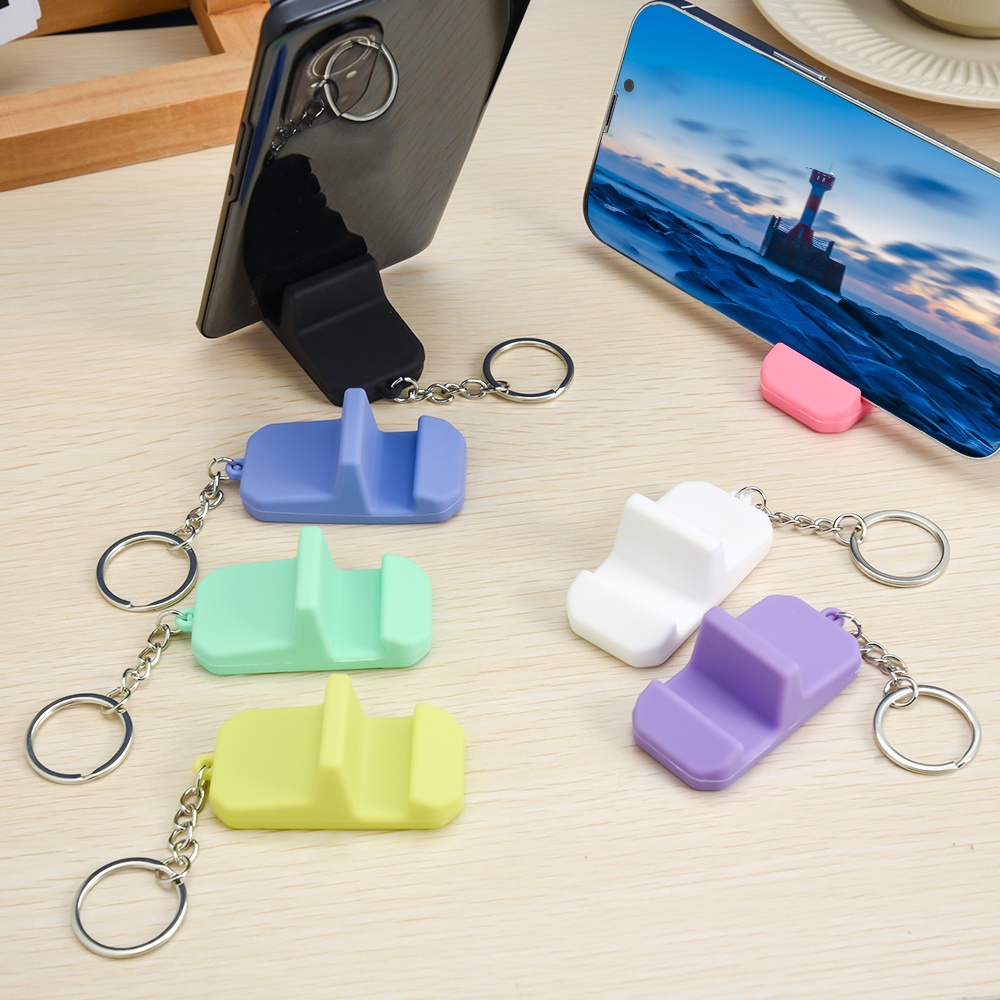 Bracket Gantungan Kunci Silikon Drama Live Portabel/Holder Hp Universal/Stand Penyangga Tablet Malas Desktop/Aksesoris Ponsel