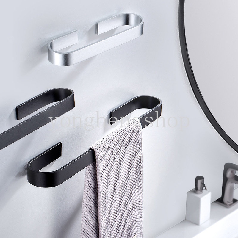 30-60 cm Ruang Aluminium Rak Handuk Bebas Pukulan Dinding Yang Dipasang Towel Bar Batang Gantungan Handuk Holder Sandal Rak Penyimpanan Kamar Mandi Organizer