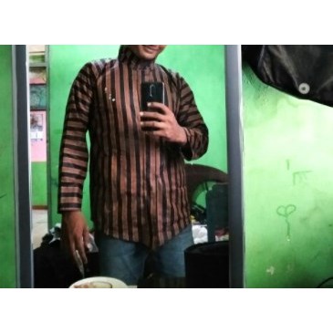 Lurik Baju Sorjan Surjan Lurik Pria Jawa Kemeja Formal Sorjan Lurik Dewasa Coklat Hitam Orginal