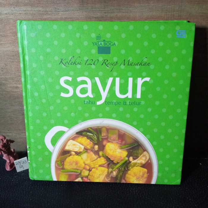 koleksi 120 resep masakan sayur tahu tempe dan telur hard cover 164 H