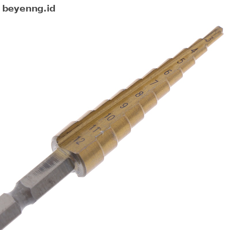 Beyen 3-12mm Coated Stepped Drill Bits Mata Bor Gagang Hex Bor Besi Power Tool ID