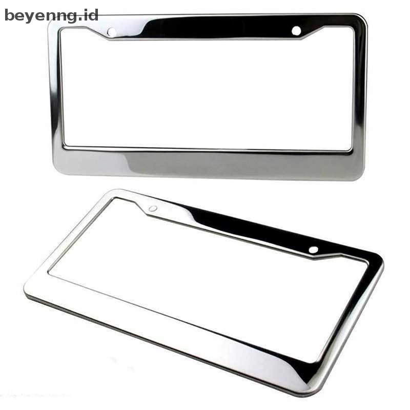Beyen 1PCS Cover Tag Frame Plat Nomor Bahan Metal Stainless Steel Chrome Dengan Tutup Sekrup ID