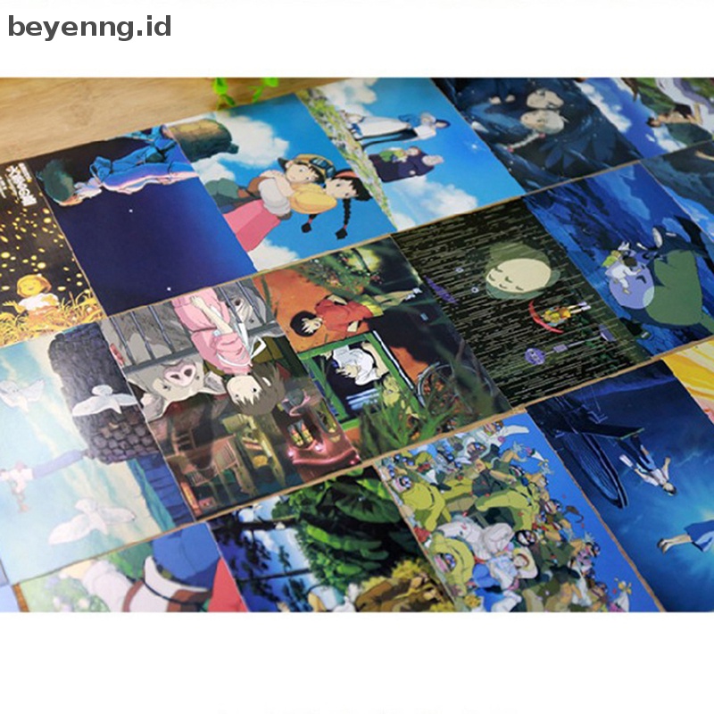 Beyen 30lembar/LOT Kartun Postcard vintage Paings Hayao Miyazaki Greeg Card ID