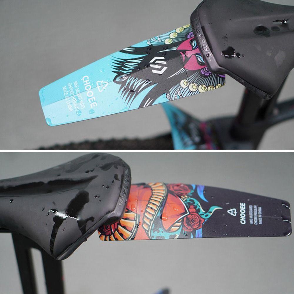 R-FLOWER Sepeda Saddle Fender Removable Pola Cetak Bersepeda Aksesoris Gigi Tetap Bagian Sepeda