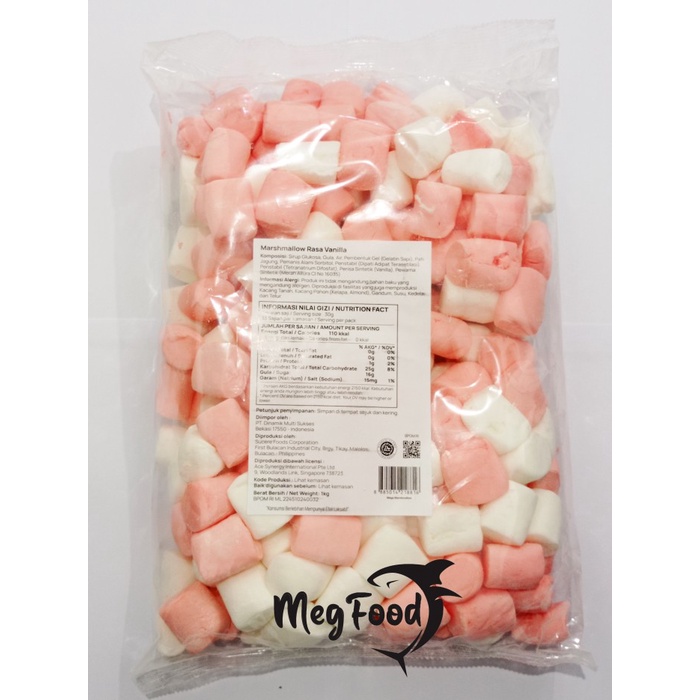 

Corniche Mega Marshmallow White Pink 1Kg