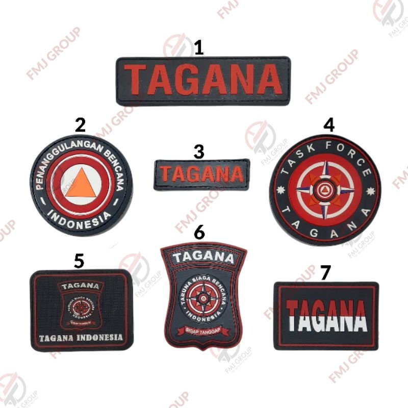 Patch Rubber Logo TAGANA / Emblem Karet Tagana / Patch Karet Perepet Velcro