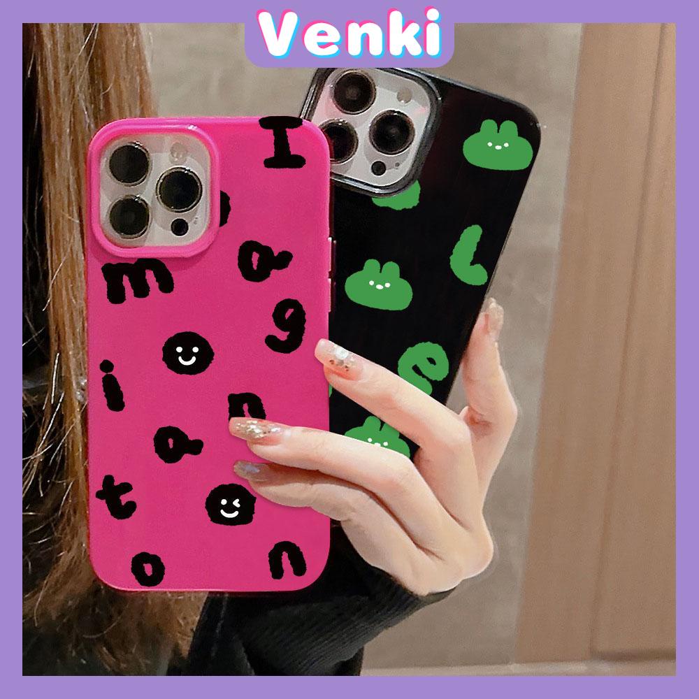 VENKI - For iPhone 11 iPhone Case Black Red Glossy TPU Soft Case Shockproof Protection Camera Black Green Letters Compatible with iPhone 14 13 Pro max 12 Pro Max xr xs max 7 8Plus