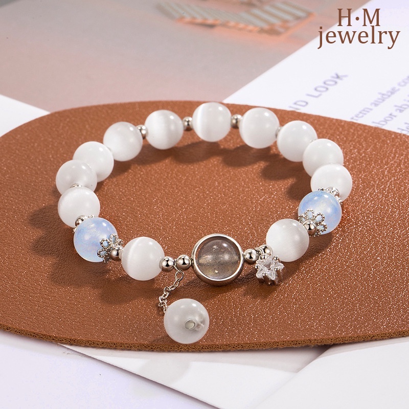 Gelang Opal Bermutu Tinggi Baru Ins Style Moonstone Aquamarine Bracelet