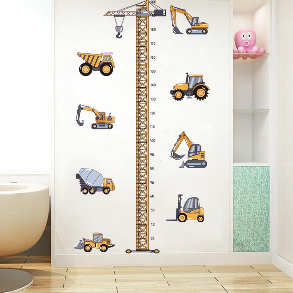 Needway Pengukur Tinggi Badan Stiker Dinding Berguna Indah Kendaraan Tk Stiker Dinding Tower Crane Baby Nursery Wall Decals