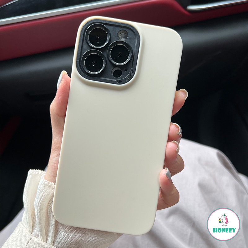 IPHONE Fashion Putih Silikon Cair Matte Case Kompatibel Dengan Iphone11 Case 7Plus 8Plus XR XS 14 13 12 Pro Max Shockproof Lembut TPU Penutup Belakang