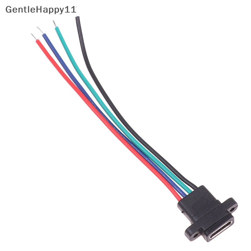 Gentlehappy Type-C 2Pin 4Pin Kawat Las Female Anti Air Soket Cewe Karet Ring Arus Tinggi Fast Charging port id