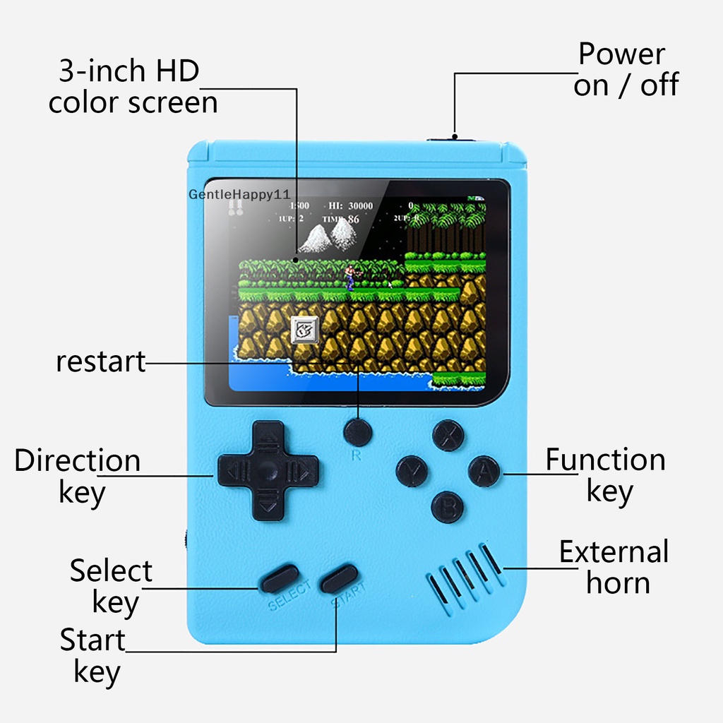 Gentlehappy Mini 500in1 Handheld Game Portable Konsol Game retro Pemutar Canggih Boy Game id