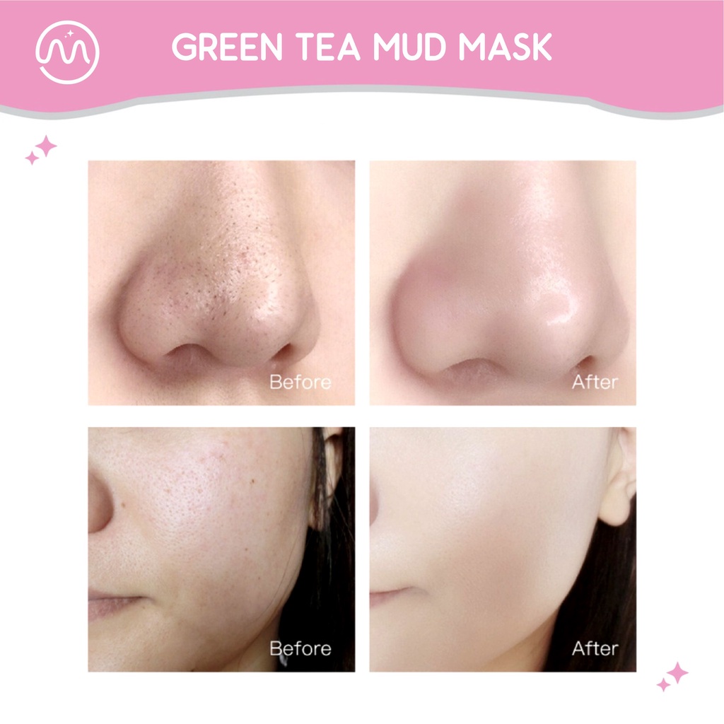 MINIPINK Green Tea Cooling Cleansing Mud Mask Clay Mask Exfoliasi Kulit Wajah Pore Clean Greentea 120gr MP013