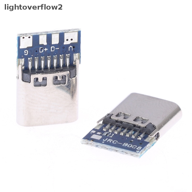 [lightoverflow2] 10pcs Konektor USB 3.1 Tipe C 14pin Female Socket Wadah Melalui Lubang [ID]
