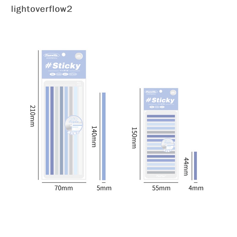 [lightoverflow2] 160/300lembar Stiker Indeks Slim Set PET Tag Buku Penanda Titik Catatan Tempel Sederhana Untuk Halaman Pesan Index Klasifikasi Pengingat [ID]