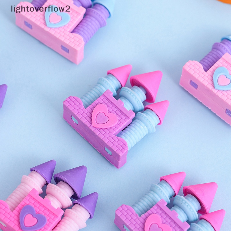 [lightoverflow2] 1pcs Creative Dream Castle Eraser Creative Student Wrig Drawing Rubber Pencil Eraser Lucu Perlengkapan Sekolah Alat Tulis Hadiah Anak [ID]