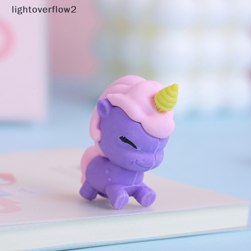 [lightoverflow2] 1pcs Lucu Unicorn Eraser Anak Penghapus Untuk Hadiah Anak Novelty Kreatif Pensil Karet Siswa Sekolah Perlengkapan Kantor [ID]