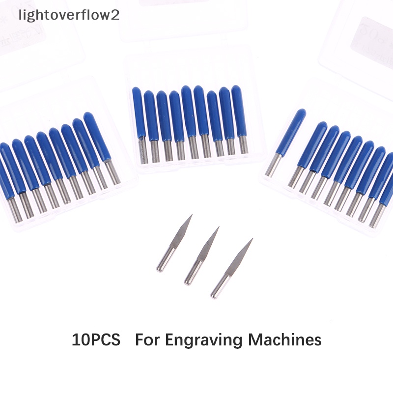 [lightoverflow2] 10pcs 3.175mm bits CNC Mesin Ukir Untuk Wood Engraver Tips Milling Cutter [ID]