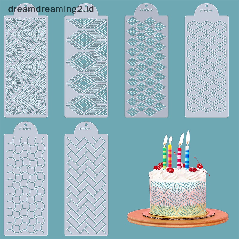 (drea) Fondant Cake Mesh Stensil Stamps Stensil Alat Cetakan Plastik Embos//