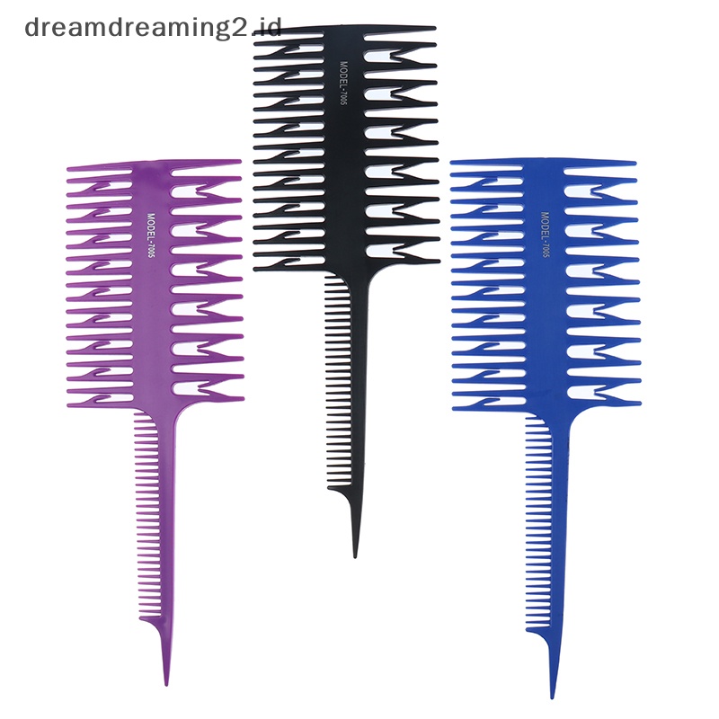 (drea) Sisir Pewarna Ekor Pro-Hair Highlighg Sisir Tenun Cutg Sisir Salon Rambut//