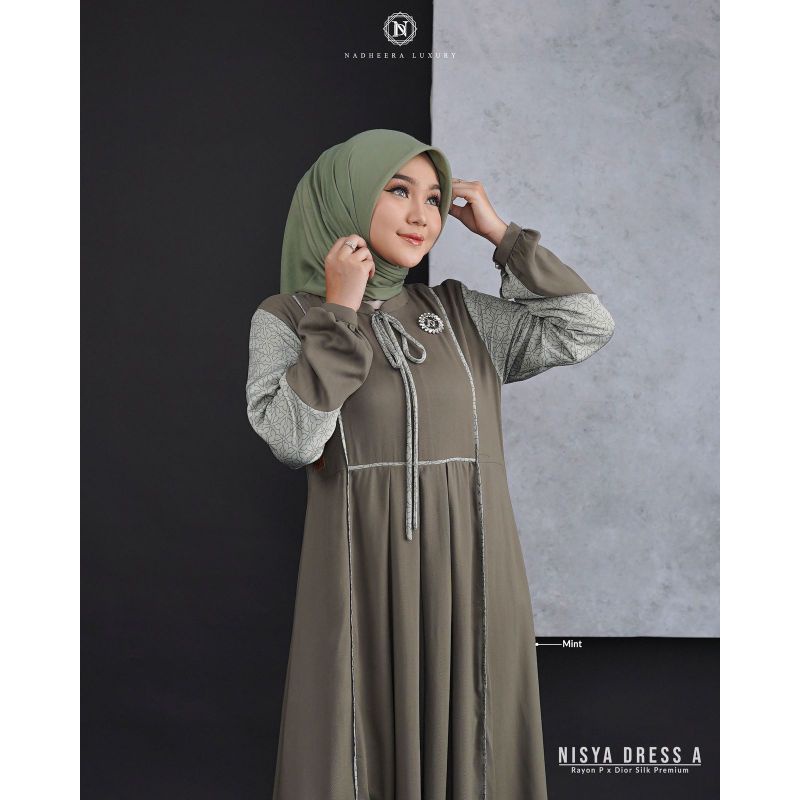 Ready stock terbaru NISYA DRESS A BY NADHEERA LUXURY || GAMIS LEBARAN ||DRESS LEBARAN || GAMIS POLOS