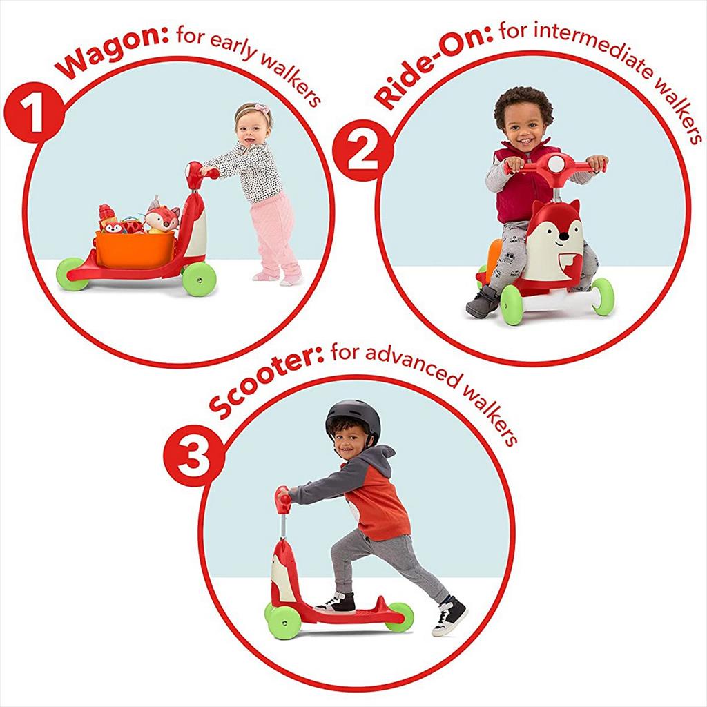 Skip Hop Zoo Ride On 3in1 184350 Fox Scooter Anak