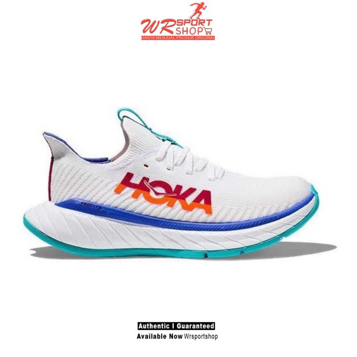 Hoka Carbon X 3 Mens Running Shoes - White / Flame ORIGINAL