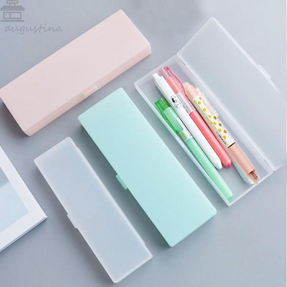 Agustina Kotak Pensil Keras Simple Untuk Pelajar Bahan PP Hadiah Anak Frosted Stationery Case