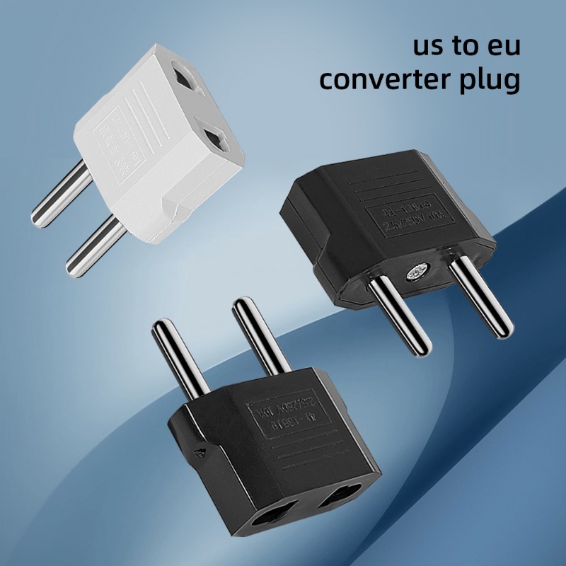 1pc Portable Praktis 6A US To EU ABS Plastik Charger Converter 4/4.8mm Pin Premium Ringan Travel Charger Plug Adapter