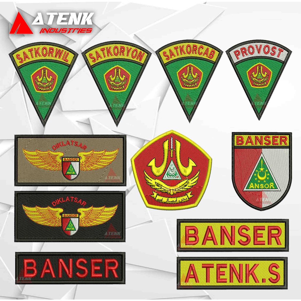 Bordir Bet Banser Lengkap SATKORCAB SATKORWIL SATKORYON PROVOST NAMA DIKLATSARbisa pesan satuan