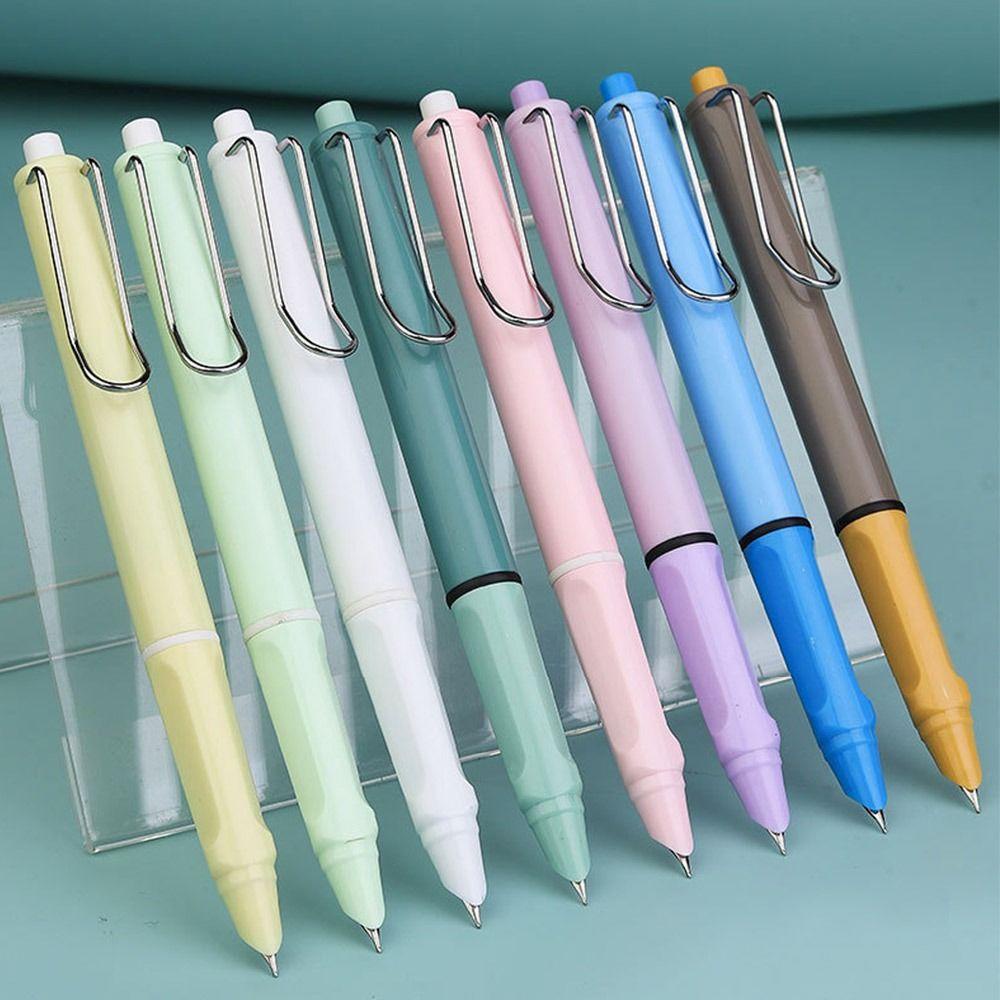 Populer 12pcs Pen Air Mancur Yang Dapat Ditarik Siswa Sekolah 0.38mm Tinta Pulpen