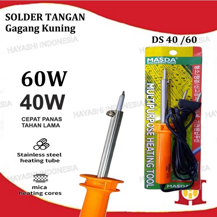 Alat Solder Tangan Listrik Kayu Patri Timah Soldering Iron 30W 40W 6OW