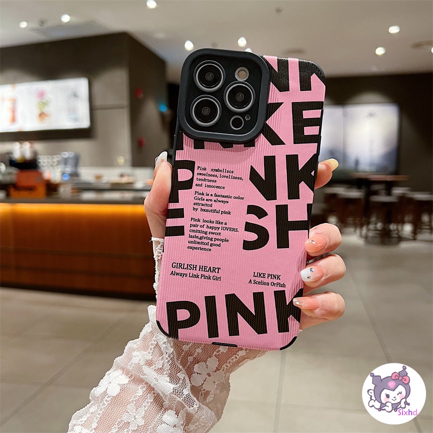 IPHONE Kompatibel Untuk Iphone14 13 12 11 Pro Max SE 2020 X Xr Xs Max8 7 Plus Pink Fashion Huruf Perlindungan Shockproof Phone Case Soft Silicon Cover XJJJJ