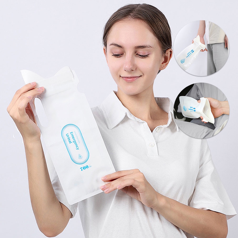 4pcs Luar Ruangan Darurat Kantong Urin 700ml Darurat Dalam Perjalanan Toilet Handphone Portable Urinal Bag Perempuan Bayi Laki-Laki Muntah Bag