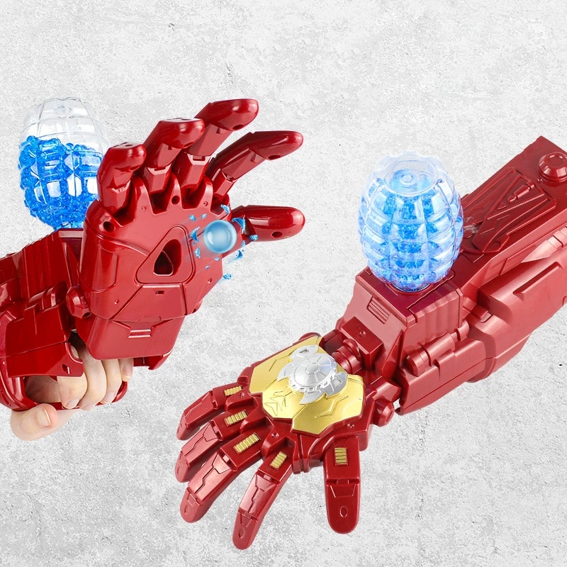 Iron Man wearable arm Can fire water bombs Childrens electric mechanical arm Mainan Sarung Tangan wearable Mainan Anak props