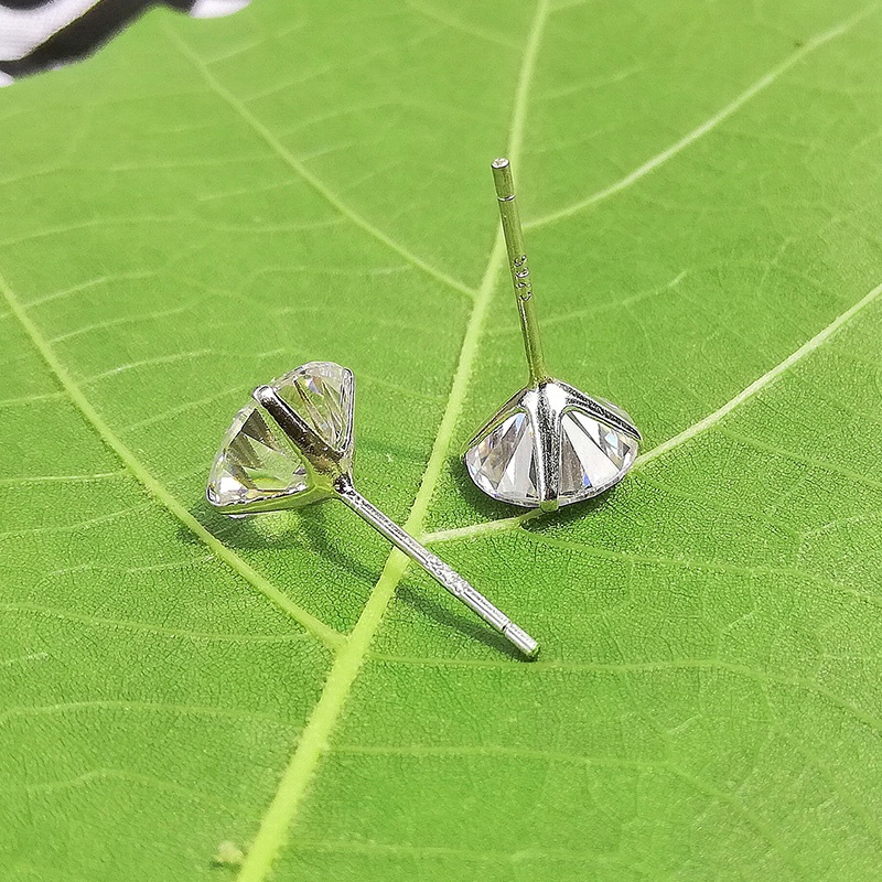 Fashion Bersinar Berlian Imitasi Stud Earring Untuk Pria Bening Bulat Zirkon Batu Anting Wanita Unisex Perhiasan Aksesoris