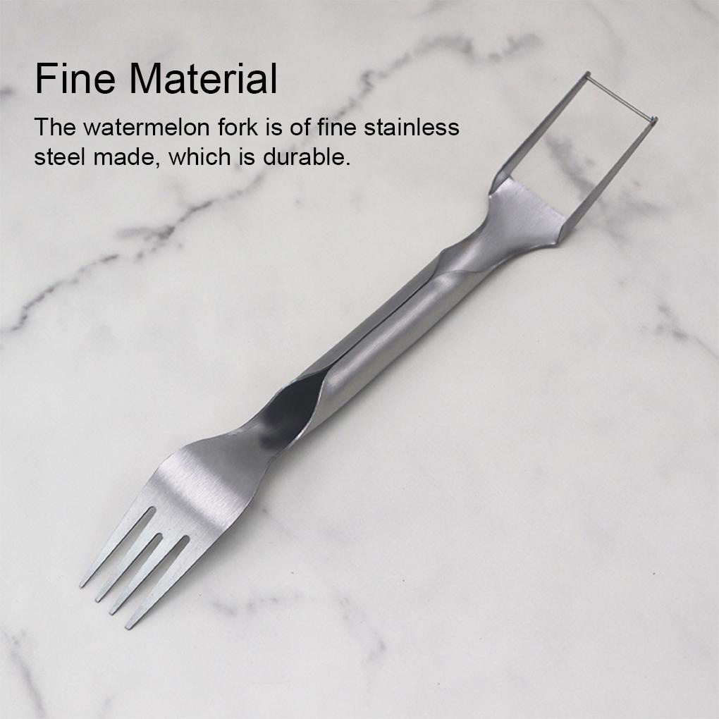 Alat Pengiris Semangka Stainless Steel 2in1 Halus Genggam Pengganti Reusable Washable Household Kitchen Fork Tool