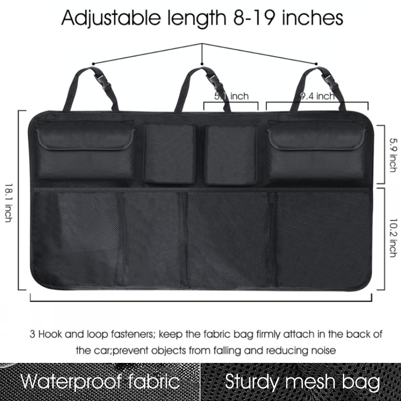 Car Trunk Organizer Adjustable Backseat Storage Bag Net Kapasitas Tinggi Multi use Oxford Mobil Kursi Sandaran Organizers Universal