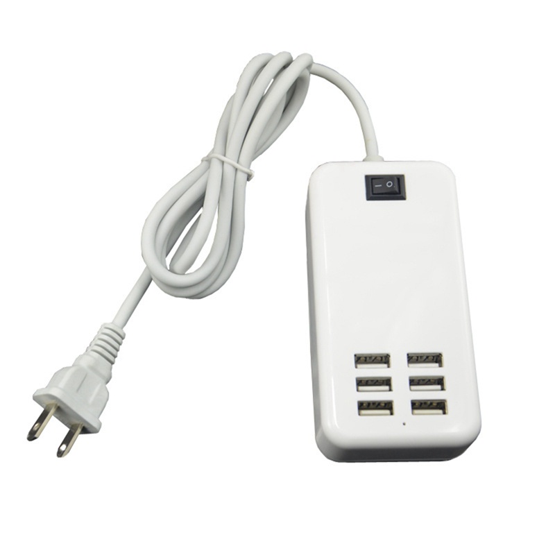 6 Port USB Ponsel 10W 2A Soket Dinding Desktop untuk Adaptor Daya untuk Steker AS IPhone