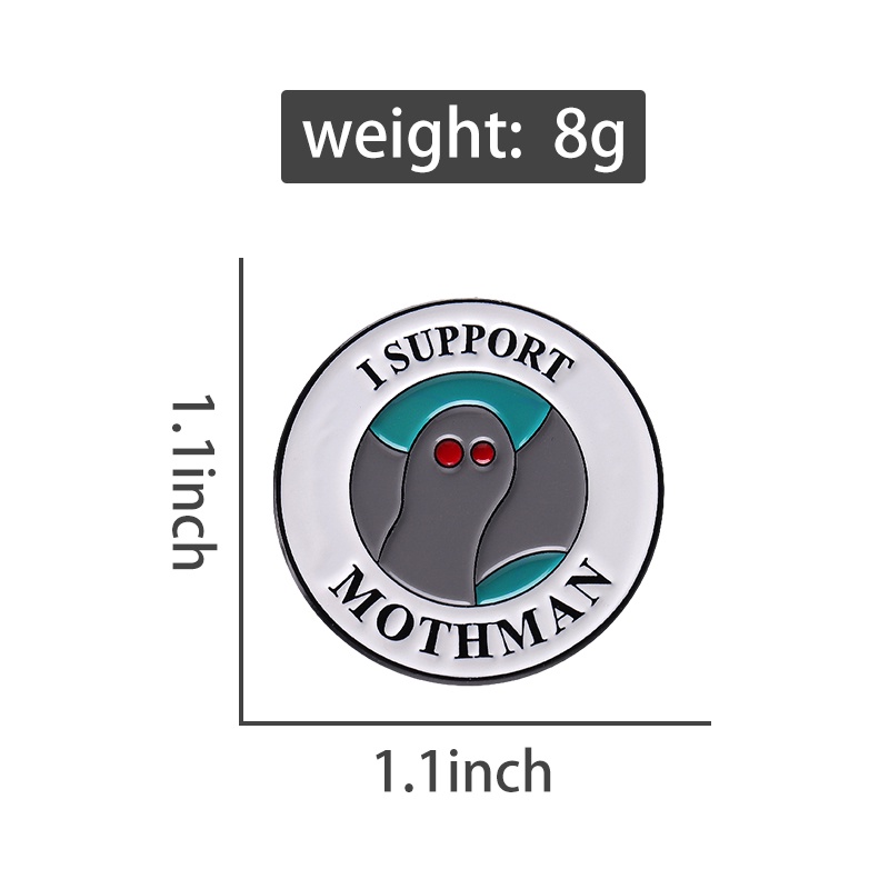I Mendukung Mothman Enamel Pin Bros DIY Ransel Lencana Kerah Lapel Pin Hadiah Perhiasan Kartun Bros Aksesoris