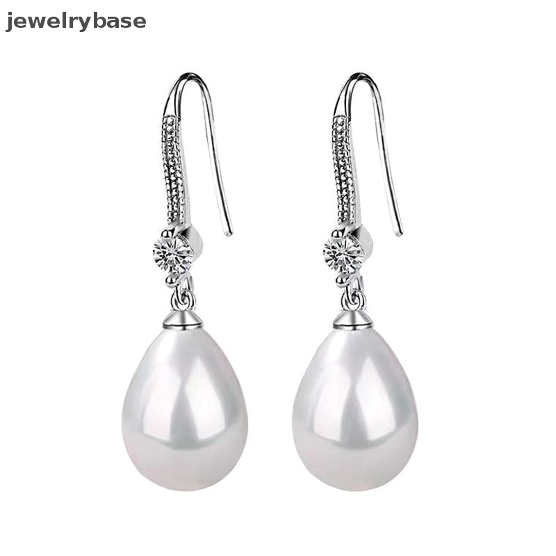 [jewelrybase] Perhiasan Wanita Tetesan Air Anting Mutiara Untuk Wanita Merah Putih Bulat Mutiara Oval Anting Pernikahan Pertunangan Valenes Hari Hadiah Butik